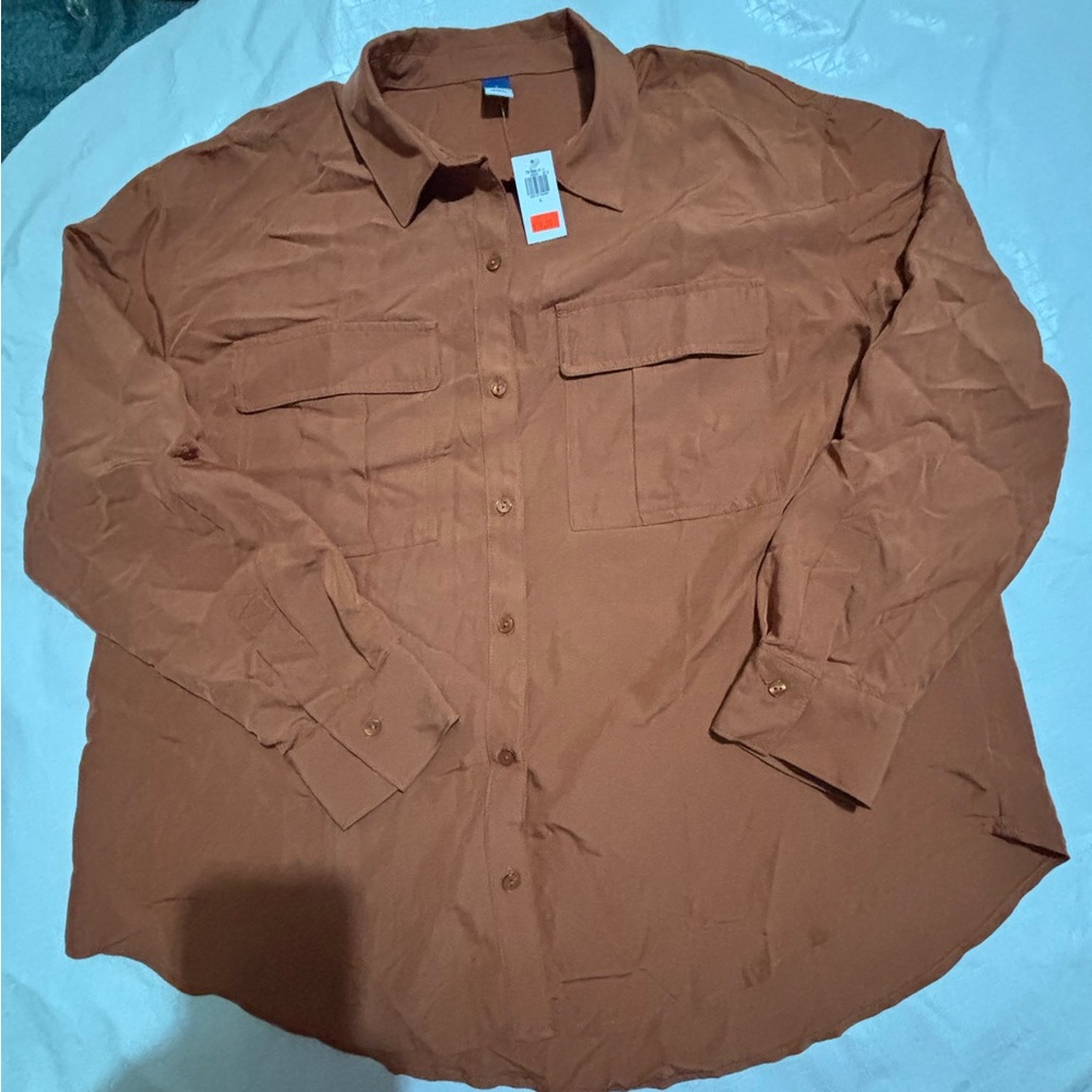 Old Navy Rust Button-Front Shirt
